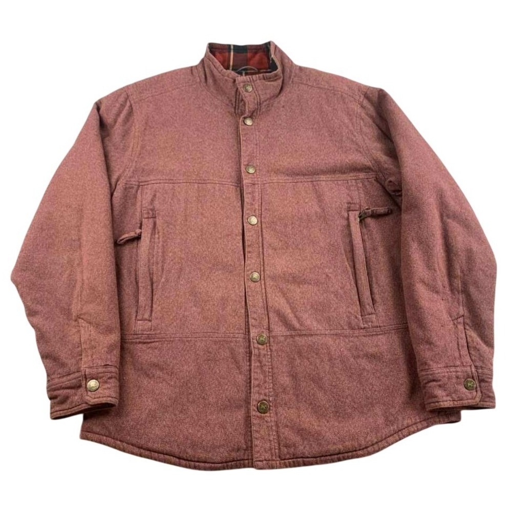 Royal Robbins Jacket Men L Red Standard Fit Cotton Sherpa Plaid Lined Workwear